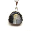 Clear Opal Pendant Black and White From Nevada