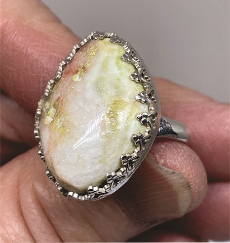 White Opal Ring