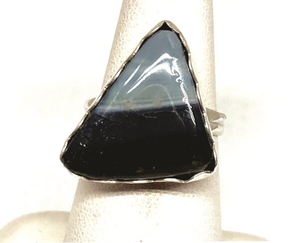 Clear Opal Ring with Black Background