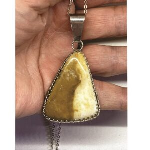 Dark and Light Tan Nevada Opal Pendant
