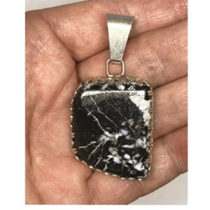 Black White Buffalo Turquoise Pendant