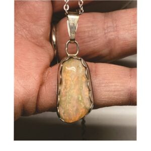 Fire Orange Opal Pendant