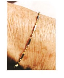 Italian Sterling Silver Bracelet With Gold Plate Chain