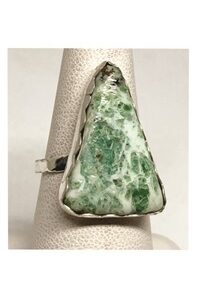 Green and White Variscite Ring