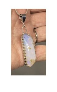 Clear White Opal Pendant