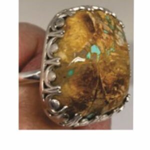 Blue Turquoise Ring with Brown Matrix
