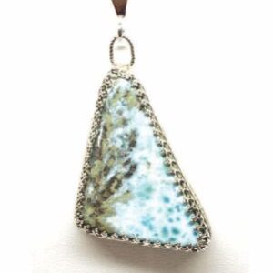 Blue and White Larimar Pendant