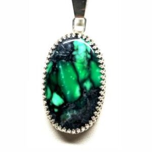 Green Emerald Rose Variscite Pendant