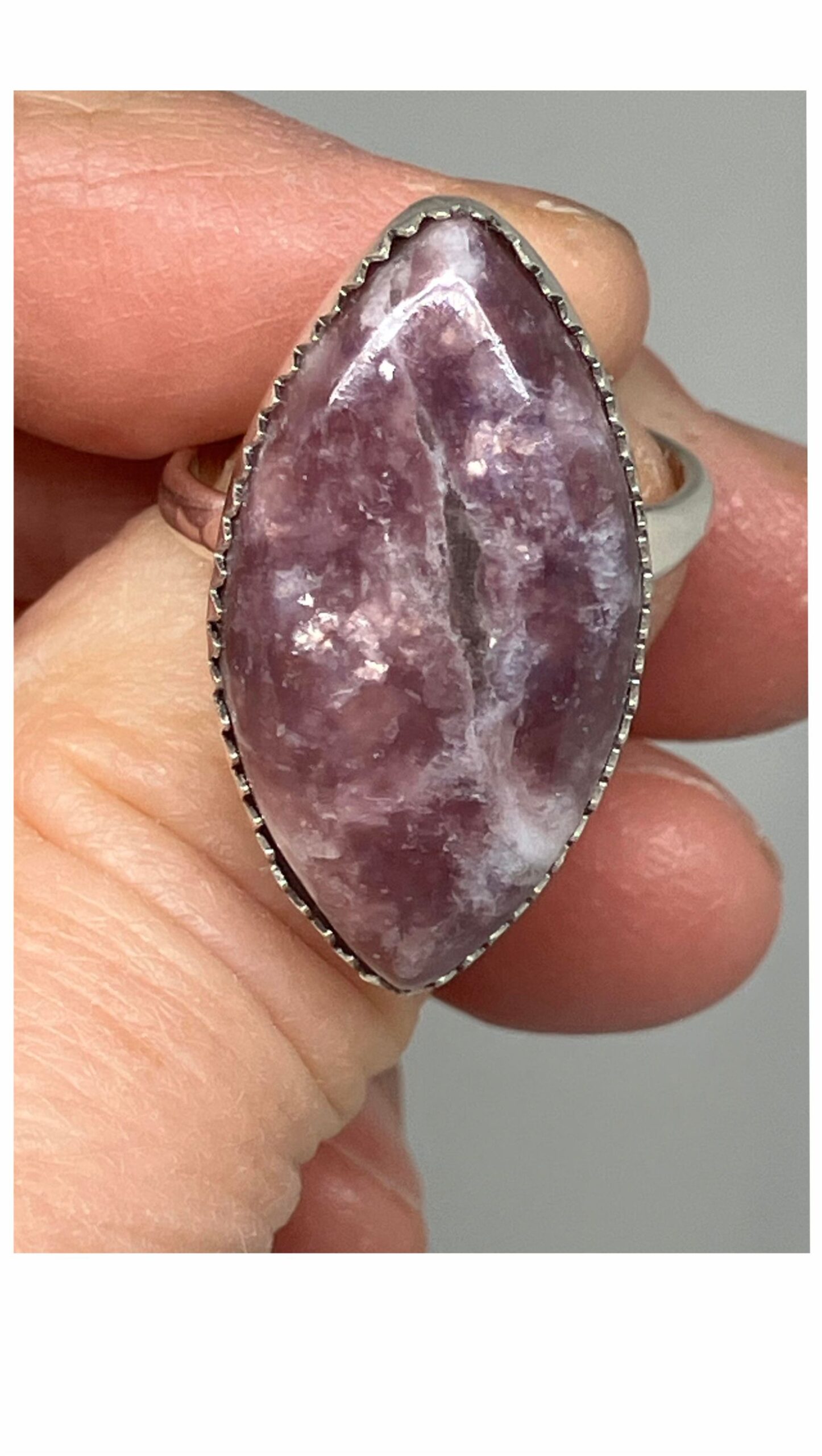 Purple Lepidolite Ring