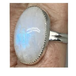 White Moonstone Ring
