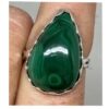 Green Malachite Ring Teardrop shape