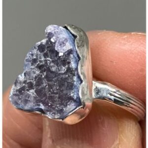 Purple Amethyst Druzy Ring