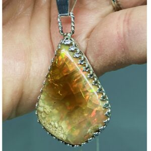 Clear Orange Opal Pendant