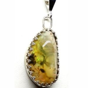 Clear Yellow Natural Opal Pendant