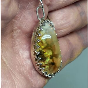 Clear Yellow Natural Opal Pendant