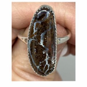Blue Opal Ring in Brown