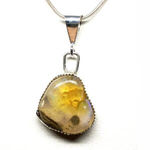 Clear Yellow Opal Pendant