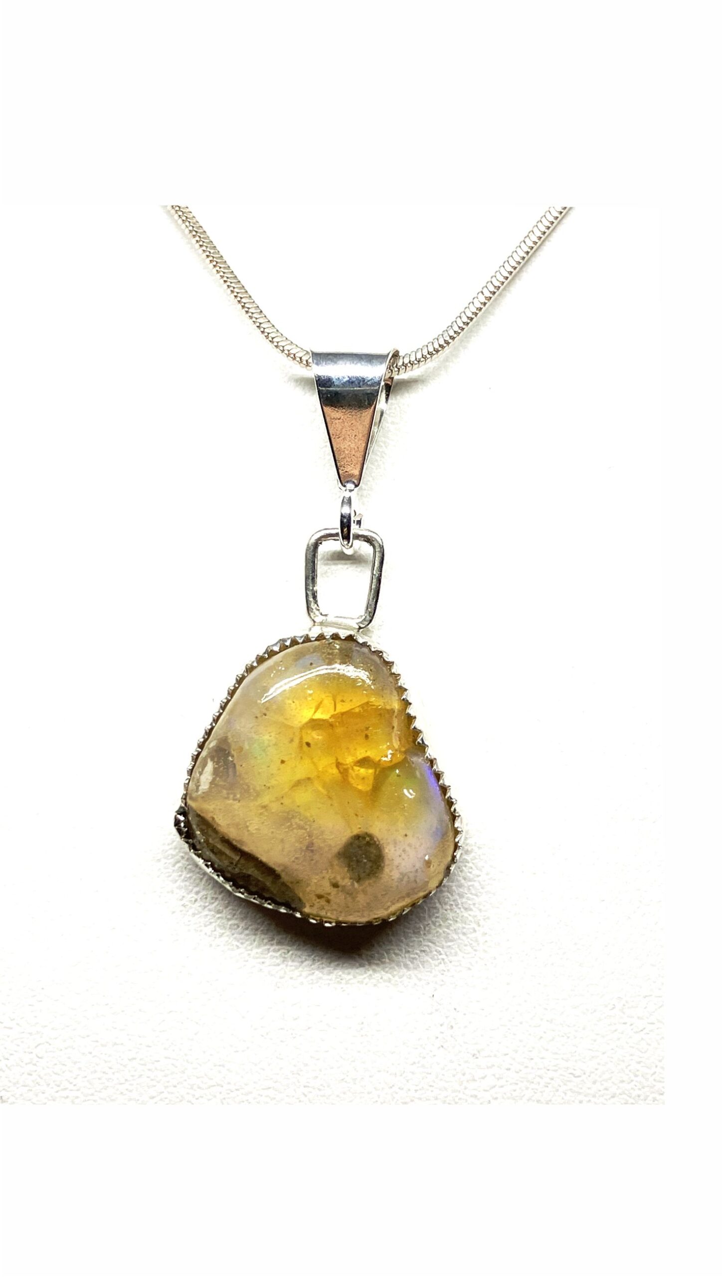 Clear Yellow Opal Pendant