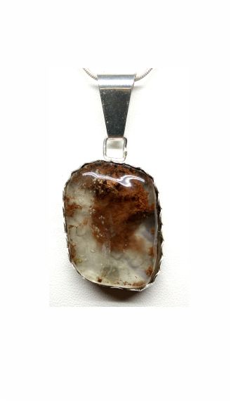Clear Opal Pendant with original Brown material