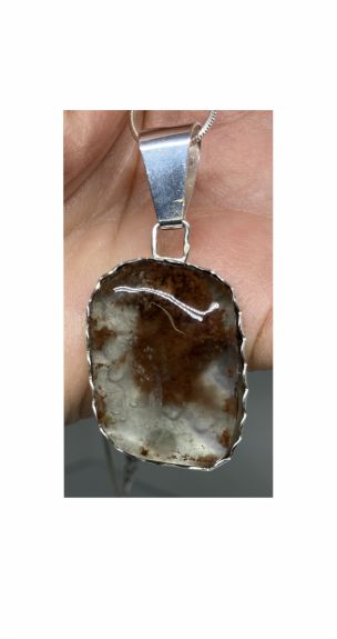 Pendant, Opal, Clear, Brown
