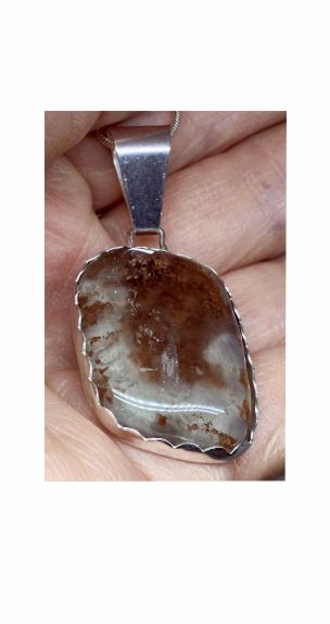 Pendant, Opal, Clear, Brown