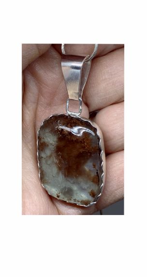 Pendant, Opal, Clear, Brown