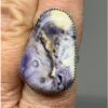 Purple and White Tiffany Opalized Fossil Ring