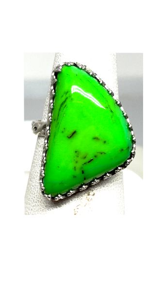 Ring, Gaspeite, Green, Silver