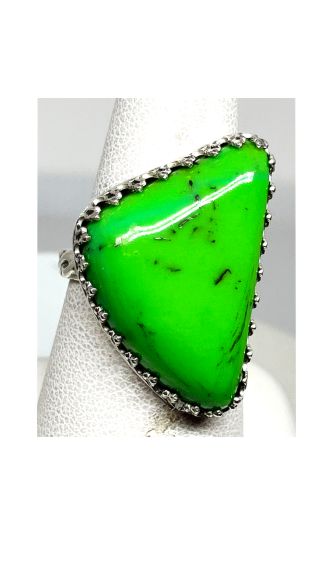 Ring, Gaspeite, Green, Silver