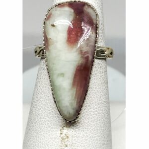 White Quartz and Tourmaline Ring