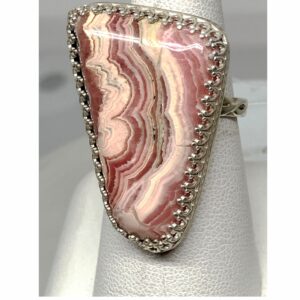 Pink and White Rhodochrosite Ring