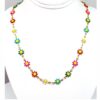 Necklace Chain With Mixed Colored Flowers