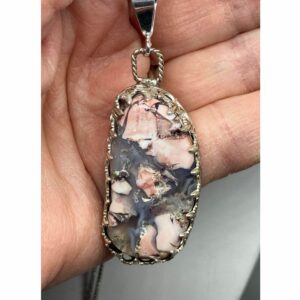 Pink Purple Fossilized Opalite Pendan