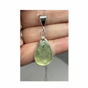 Clear Yellow Prehnite Pendant