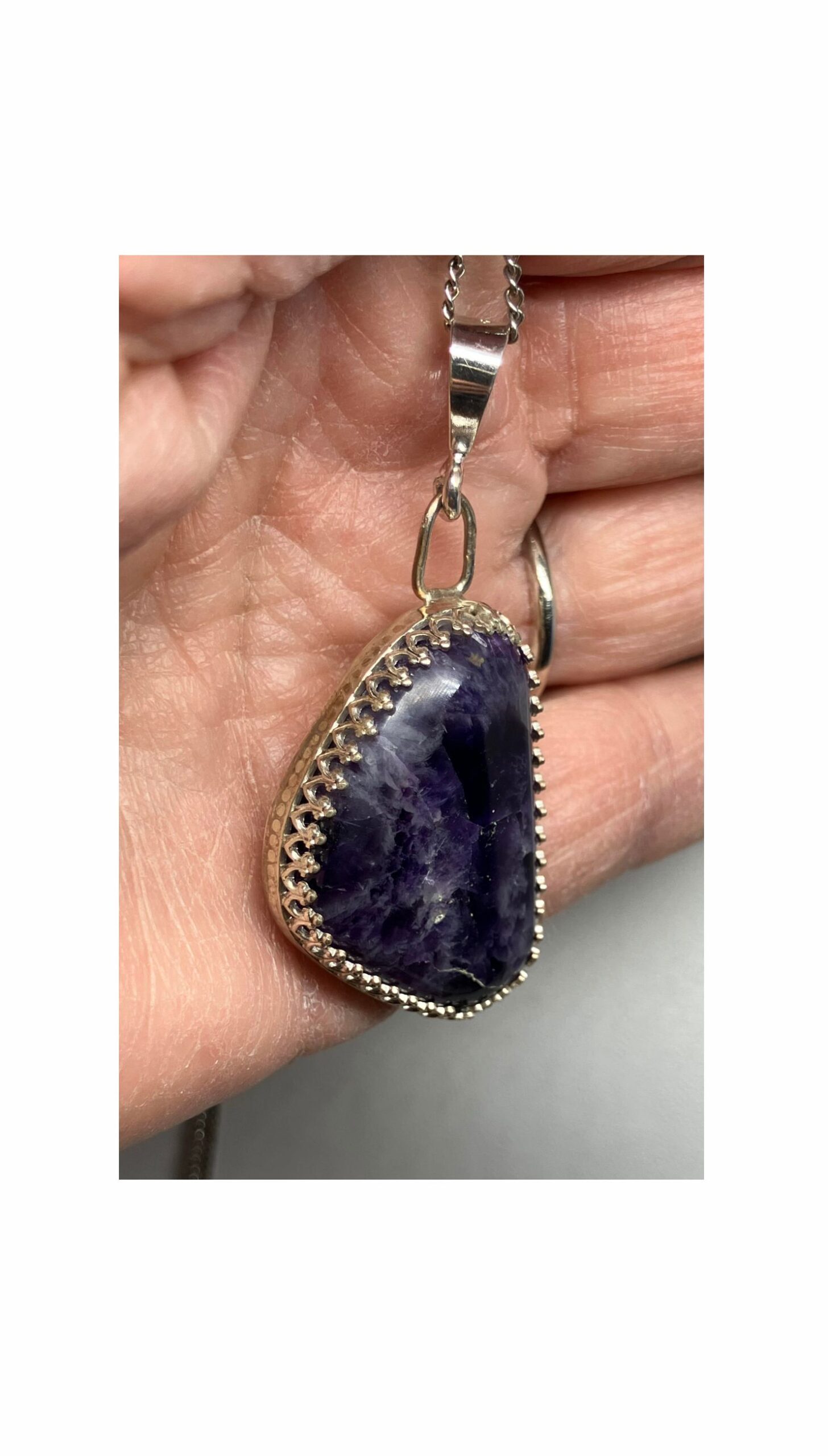 Pendant, Purple, Amethyst, Silver