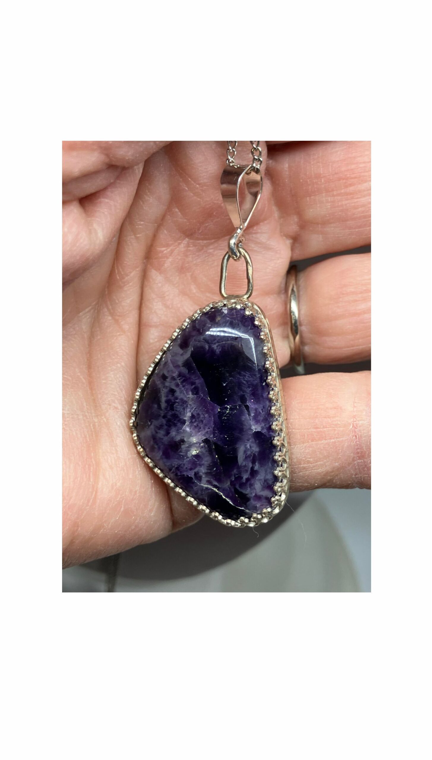 Pendant, Purple, Amethyst, Silver