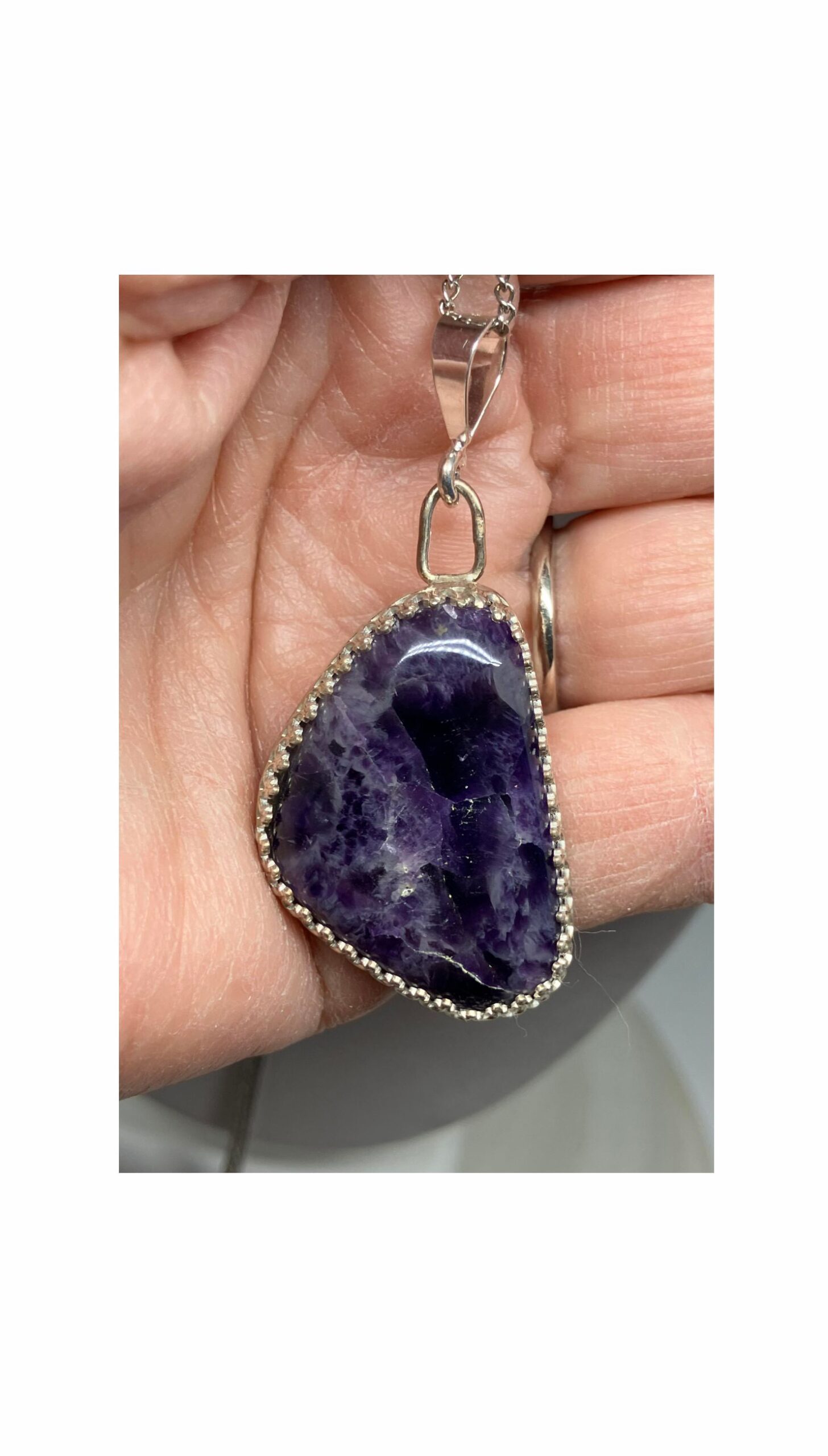 Pendant, Purple, Amethyst, Silver