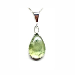 Clear Green Prehnite Pendant