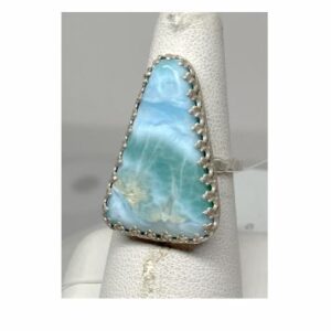 Blue and White Larimar Ring