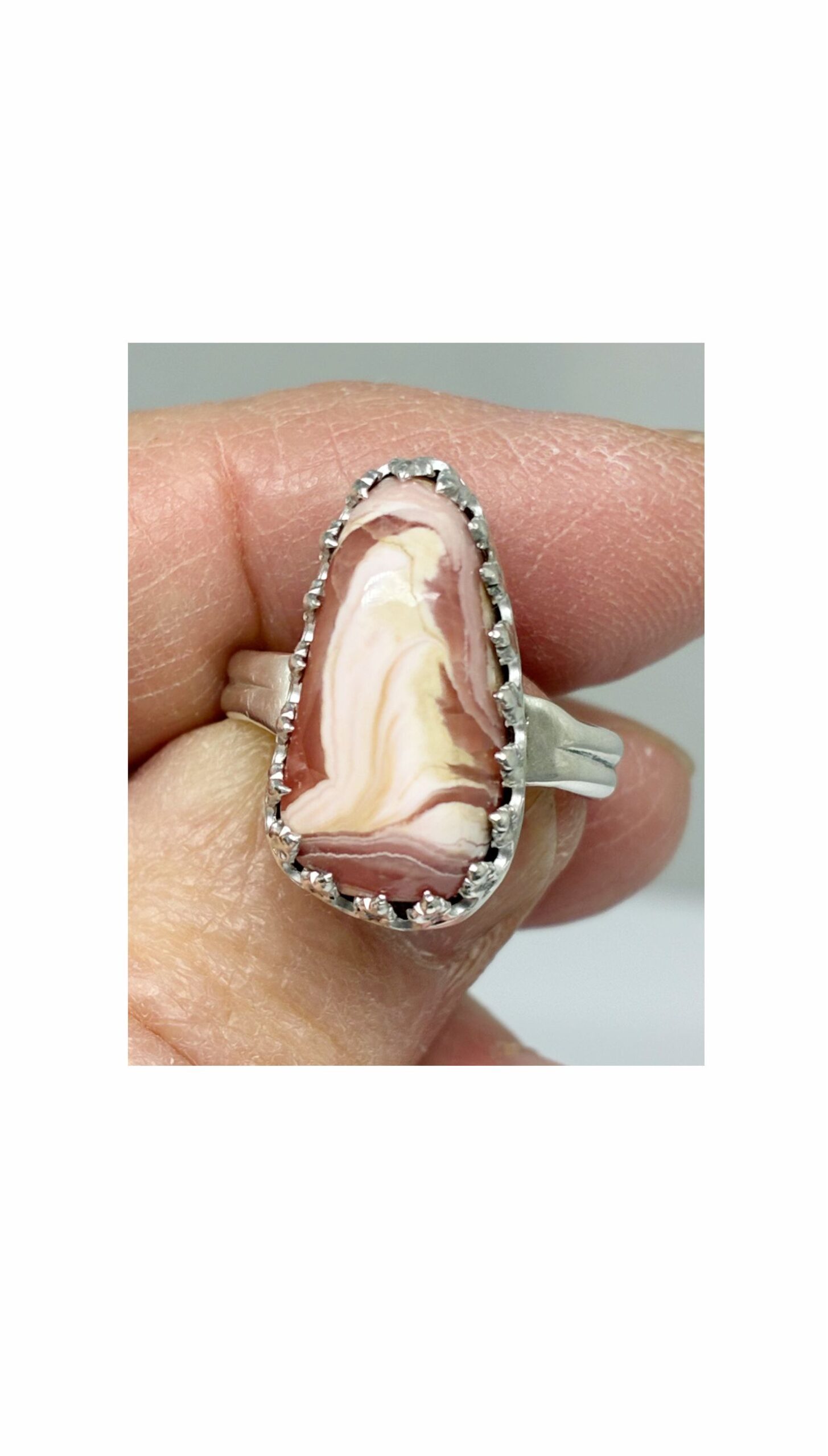 Pink Rhodochrosite Ring