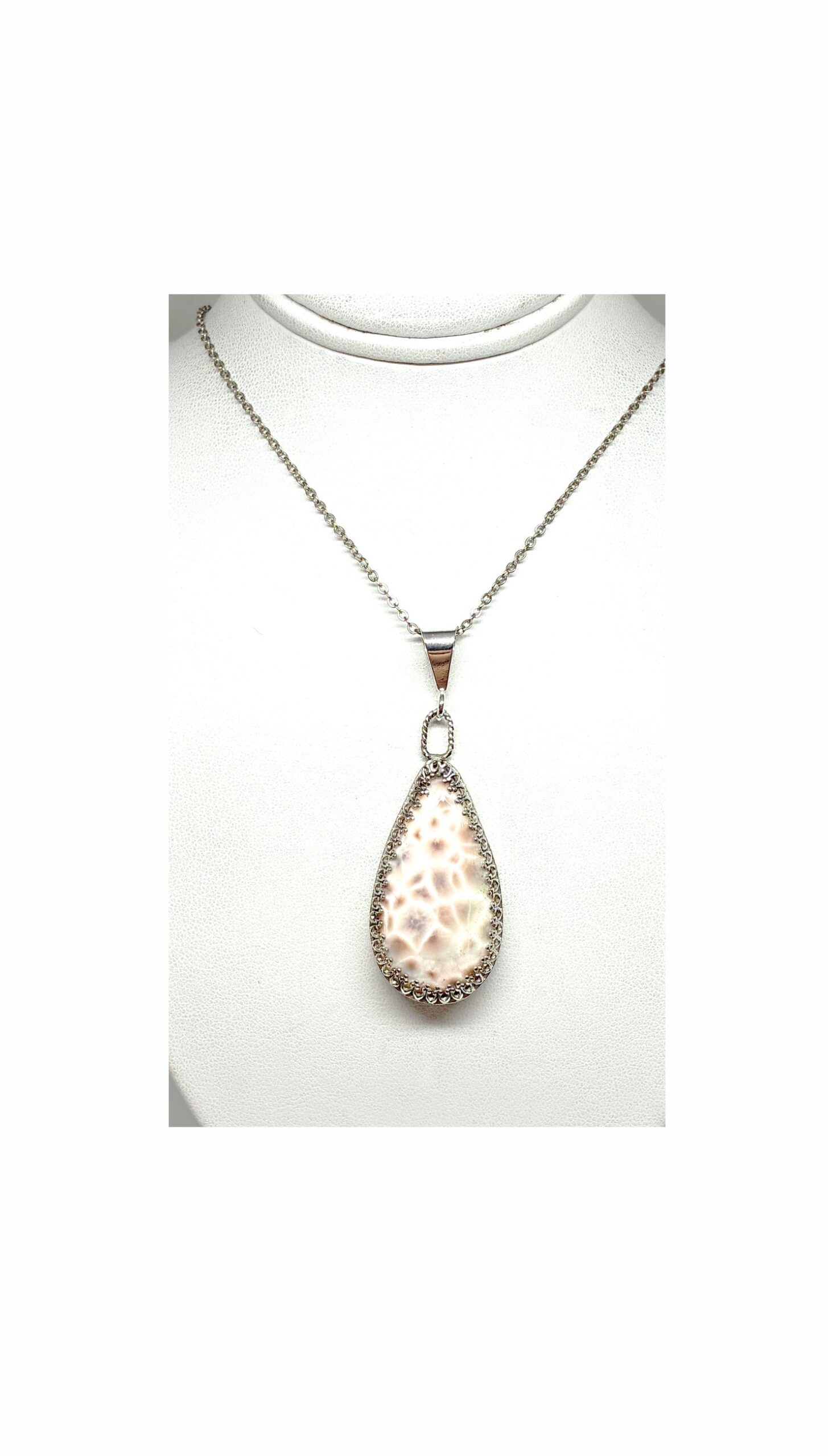 Pendant, White, Natrolite Jewelry
