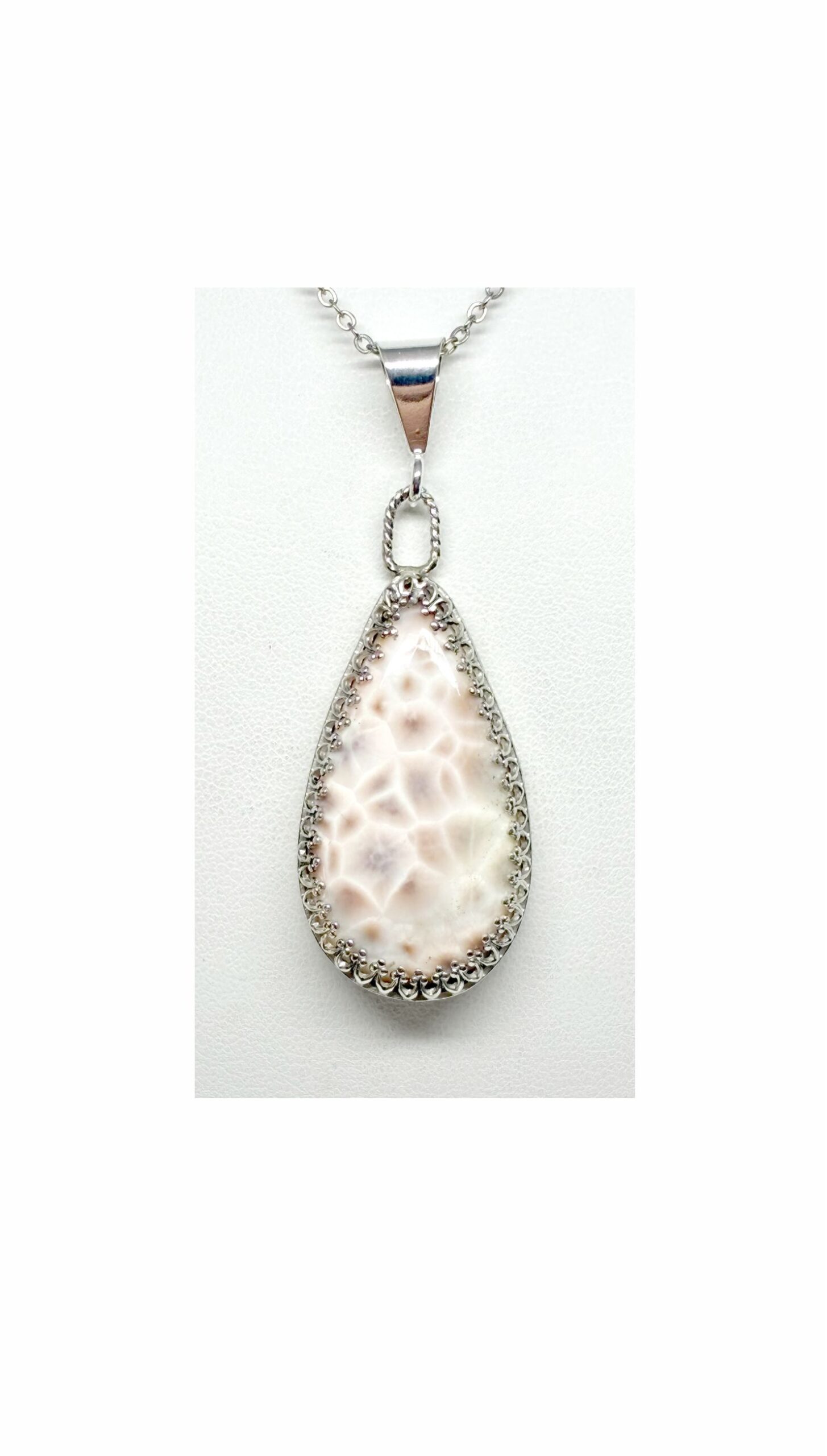 Pendant, White, Natrolite Jewelry