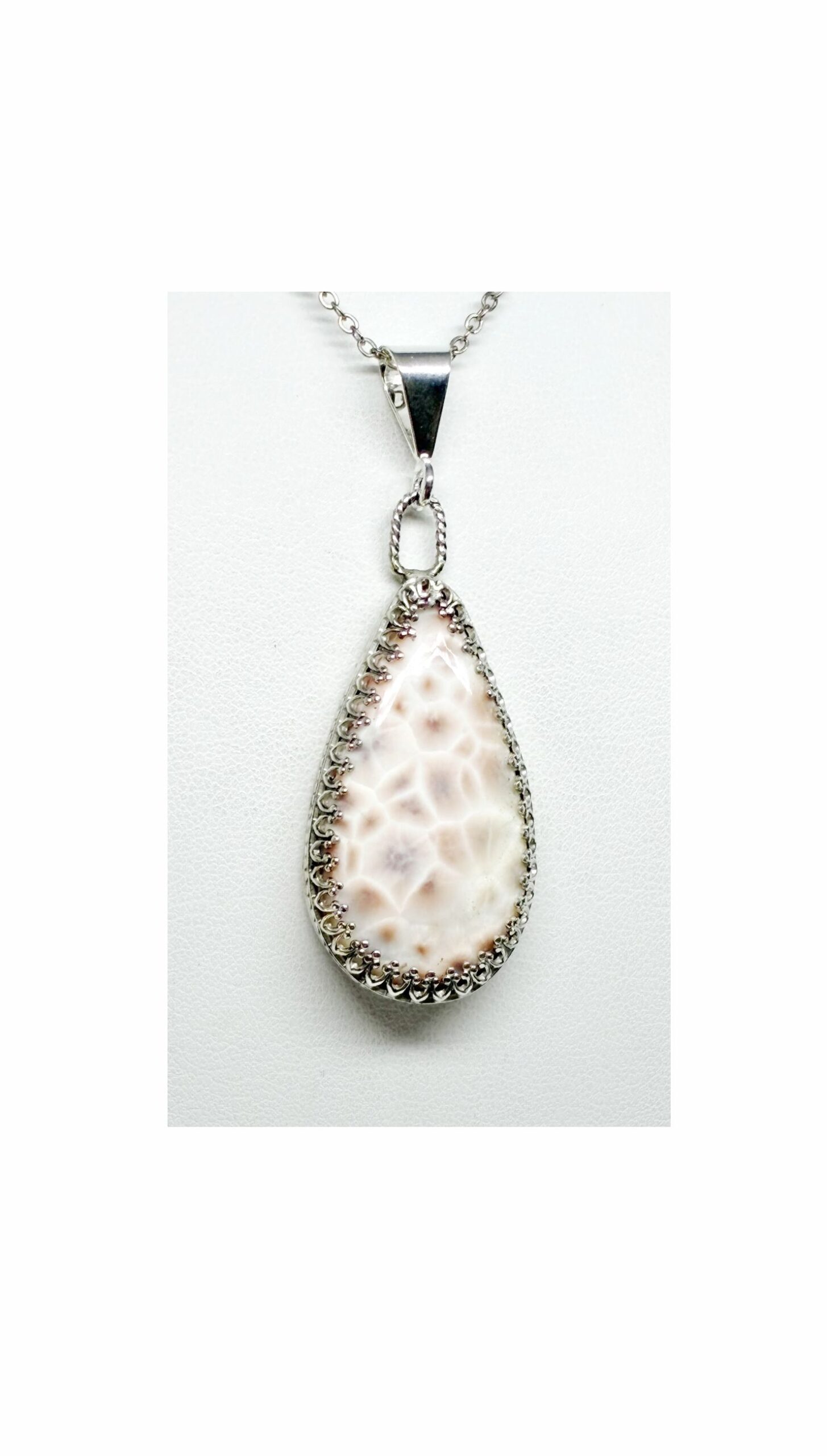 Pendant, White, Natrolite Jewelry