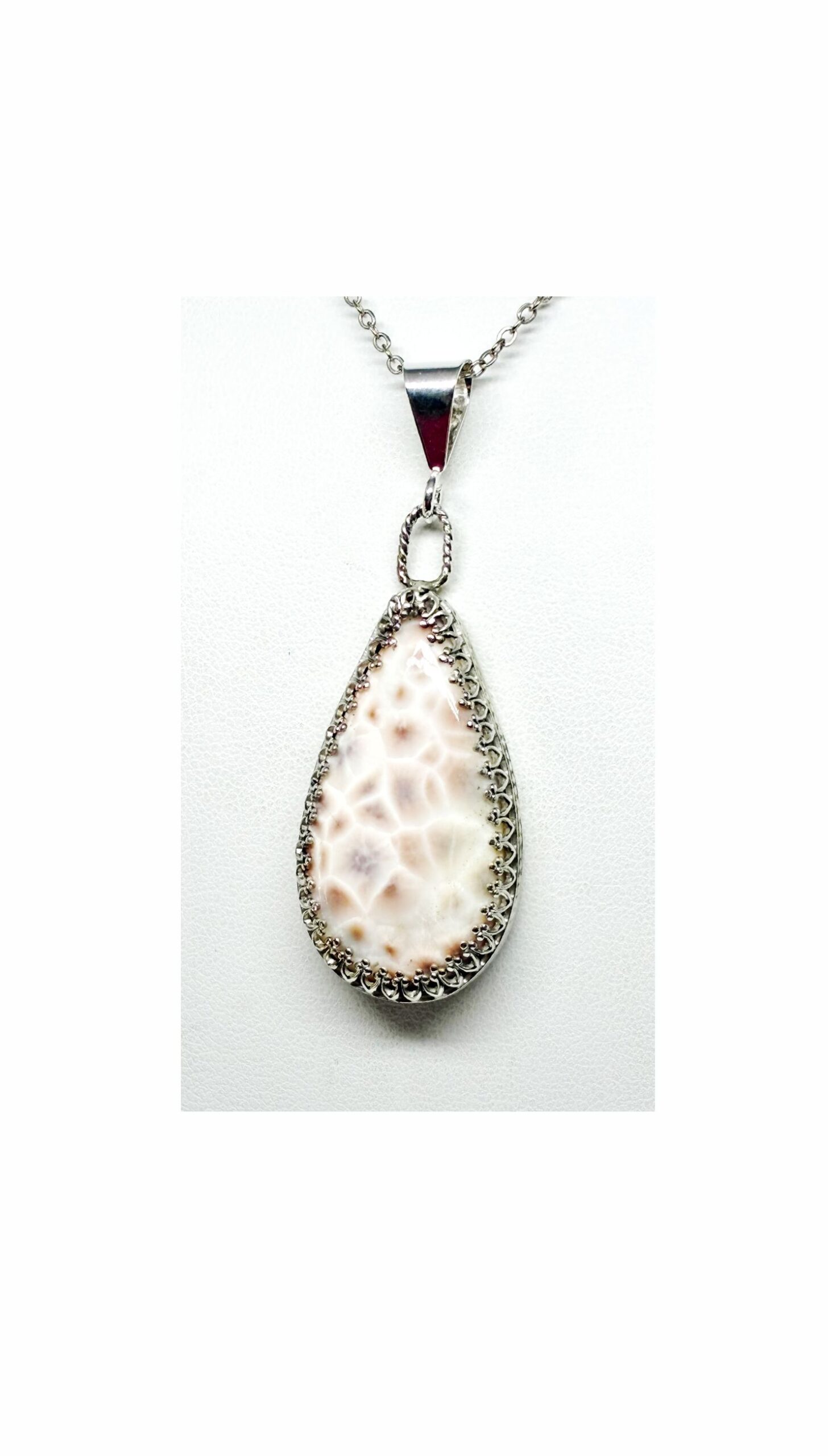 Pendant, White, Natrolite Jewelry