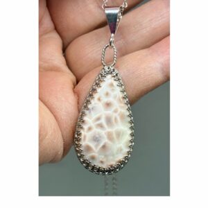 White Natrolite Gemstone Jewelry Pendant